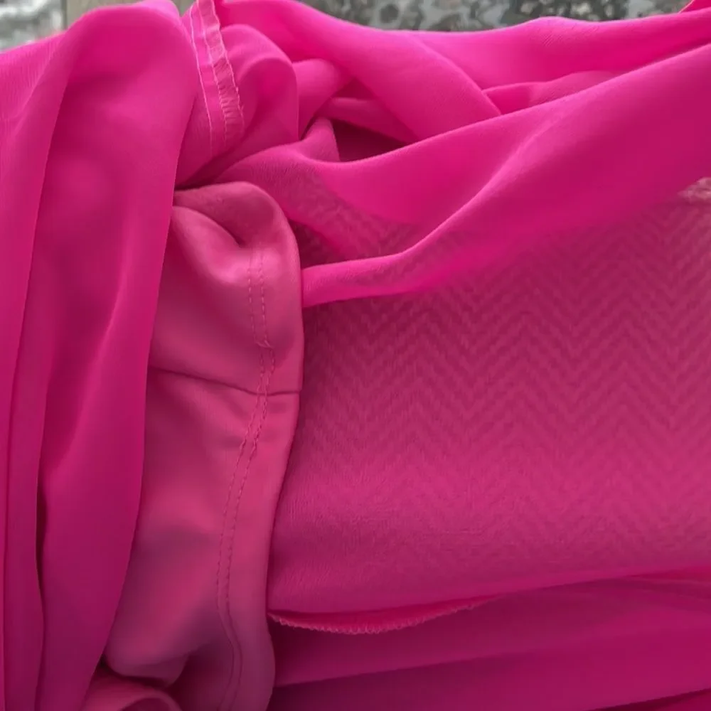 Muse Fuscia Hot Pink Maxi Slip Dress Spaghetti Straps Lined Bodice SZ 14 - Picture 4 of 13